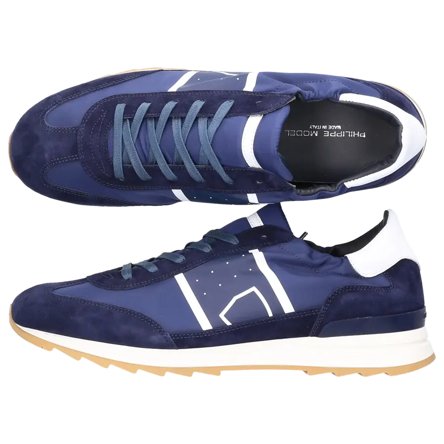 Philippe Model - Sneaker low Logo Streifen blau - blau
