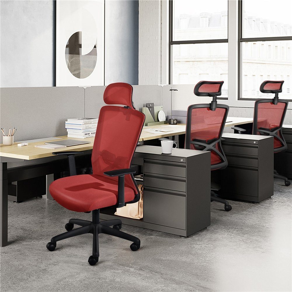Yaheetech Drehstuhl, Bürostuhl mit Rollen Ergonomischer Schreibtischstuhl