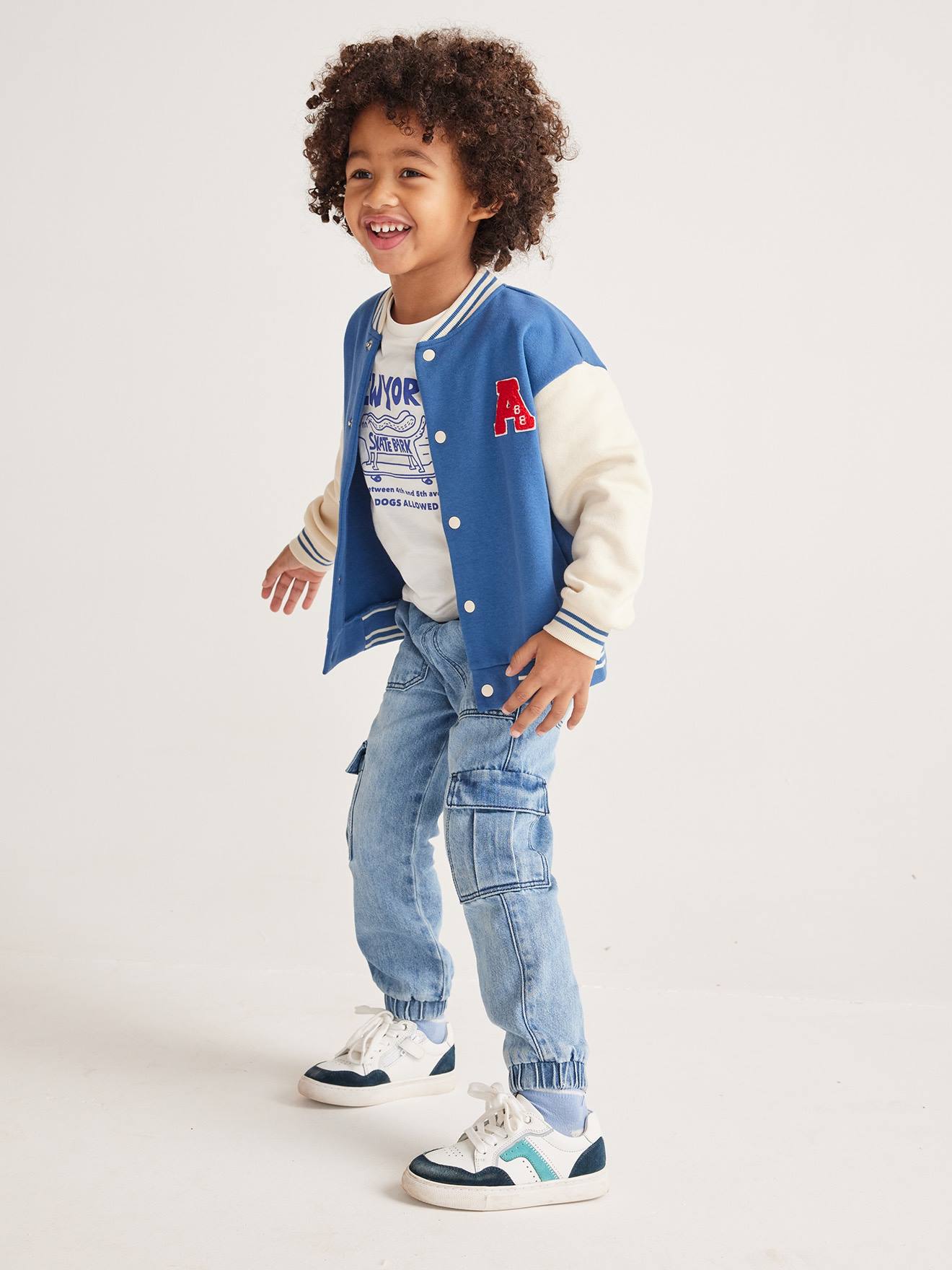 Vertbaudet Jungen Sneakers mit Reißverschluss - weiß