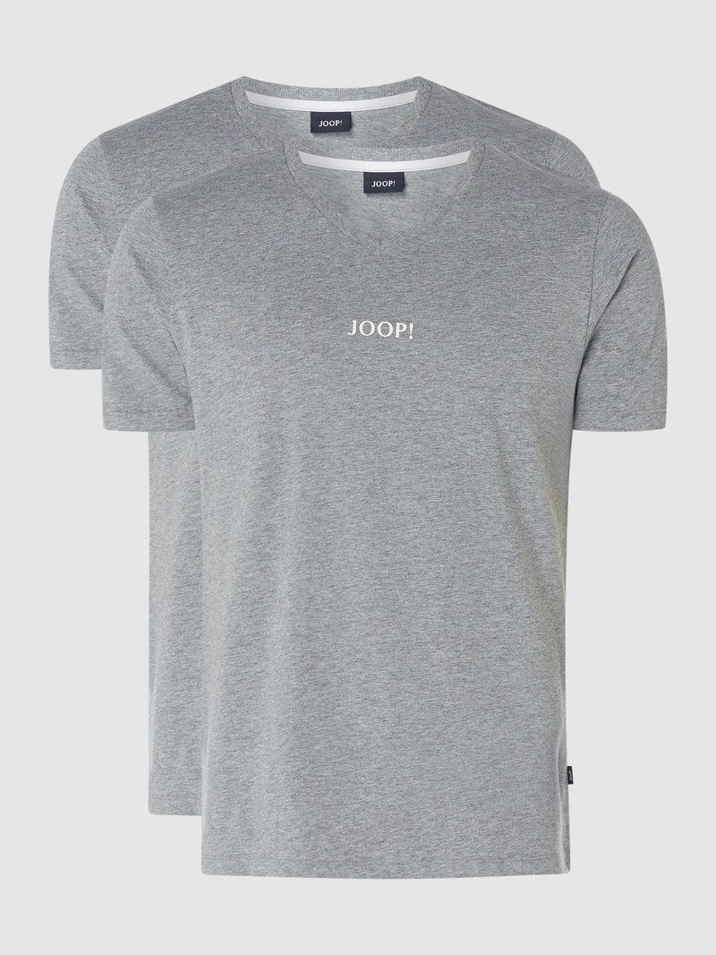 T-Shirt im 2er-Pack in mittelgrau meliert