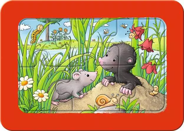 Kinderpuzzle ab 2 Jahren - Kleine Gartentiere - 6 Teile