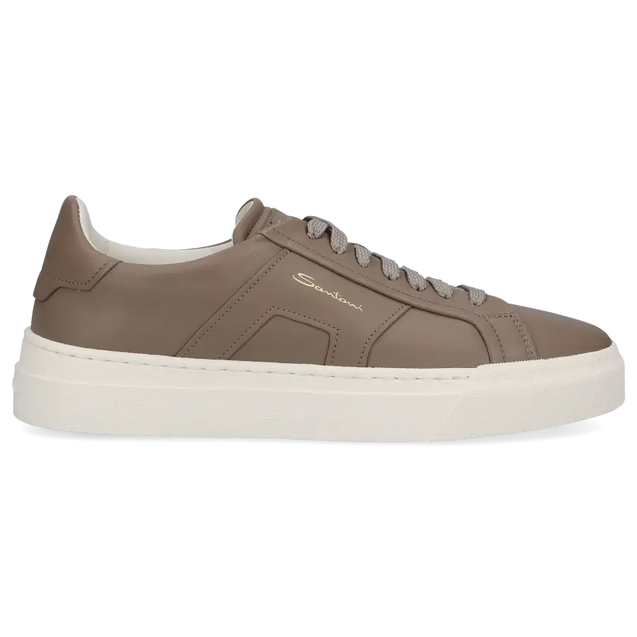 Santoni - Sneaker low DOUBLE BUCKLE Kalbsleder - grau