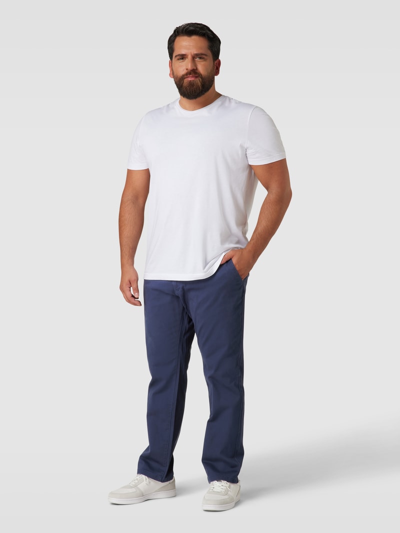 PLUS SIZE Stoffhose mit Knopf- und Reißverschluss Modell 'MARCO' in dunkelblau