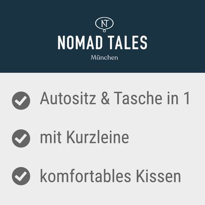 Nomad Tales Blush Autositz für Hunde, ebony