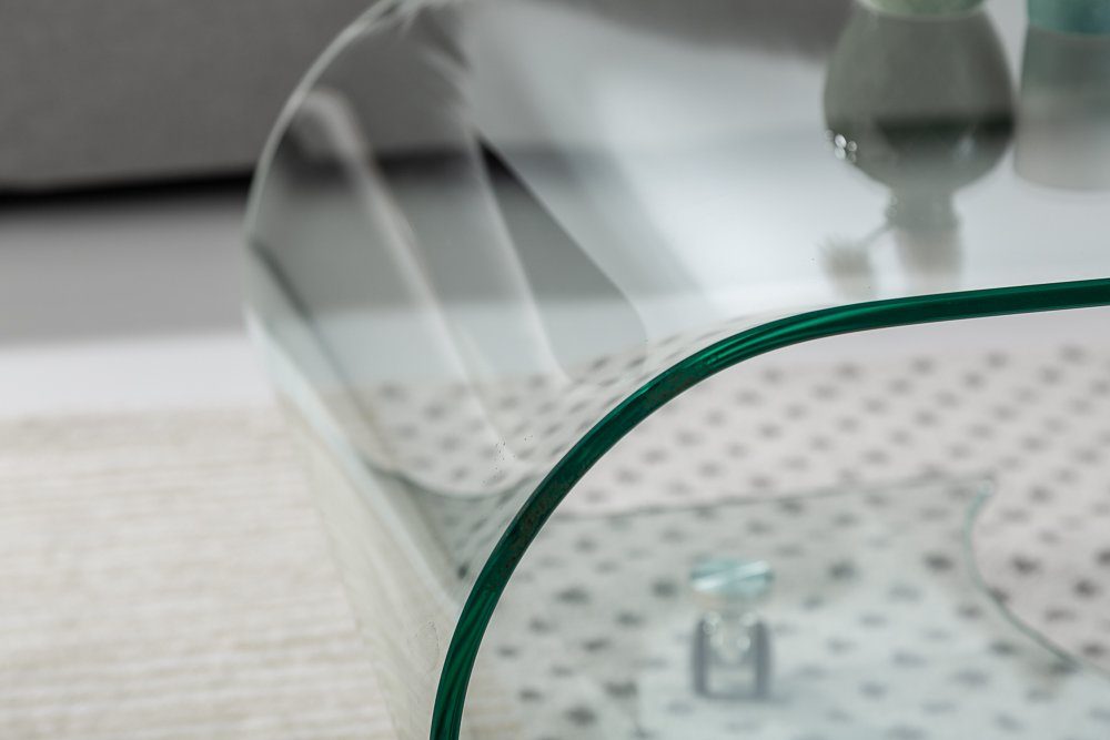 riess-ambiente Couchtisch FANTOME 90cm transparent, Wohnzimmer · Glas · rund · auf Rollen · Modern Design