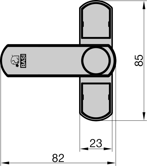 Basi Fenstersicherung für einflügelige Fenster in Braun