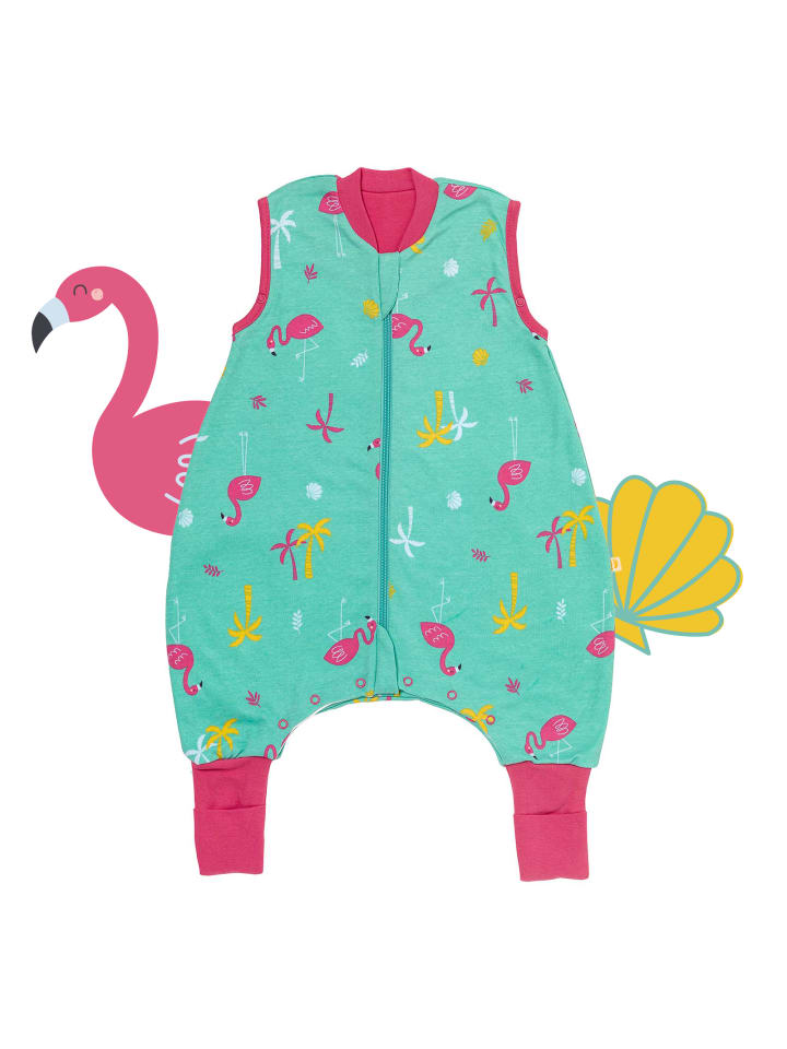 Schlummersack Bio Schlafsack mit Füßen und umklappbaren Bündchen 1.0 TOG in Pink günstig kaufen