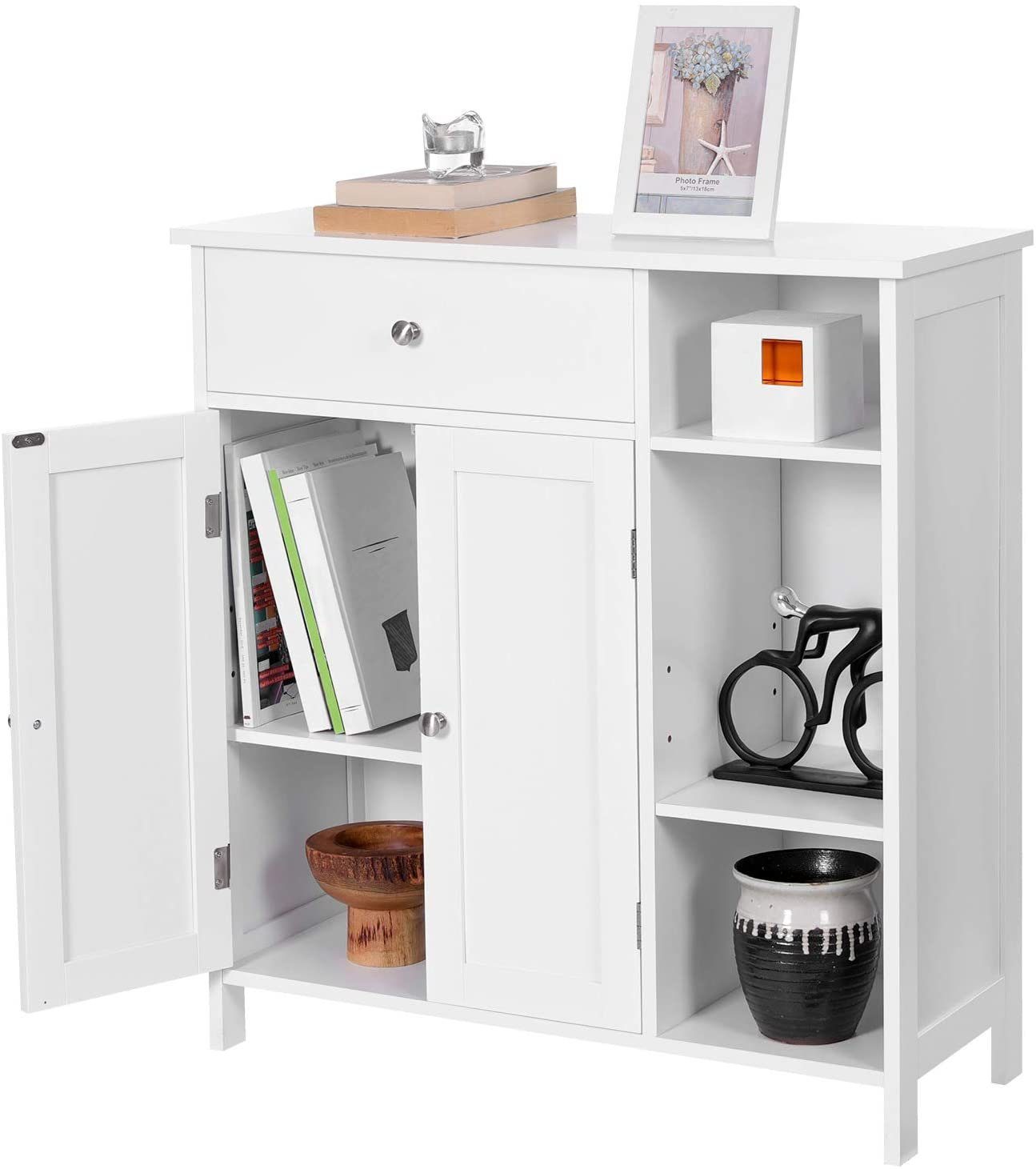 VASAGLE Badkommode Badezimmerschrank, Schublade, verstellbare Regalebene