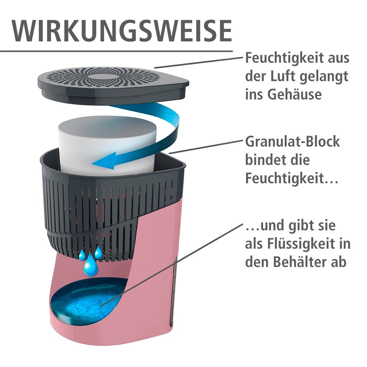 WENKO Luftentfeuchter Drop, für 80 m³ Räume, 1 x 1000 g
