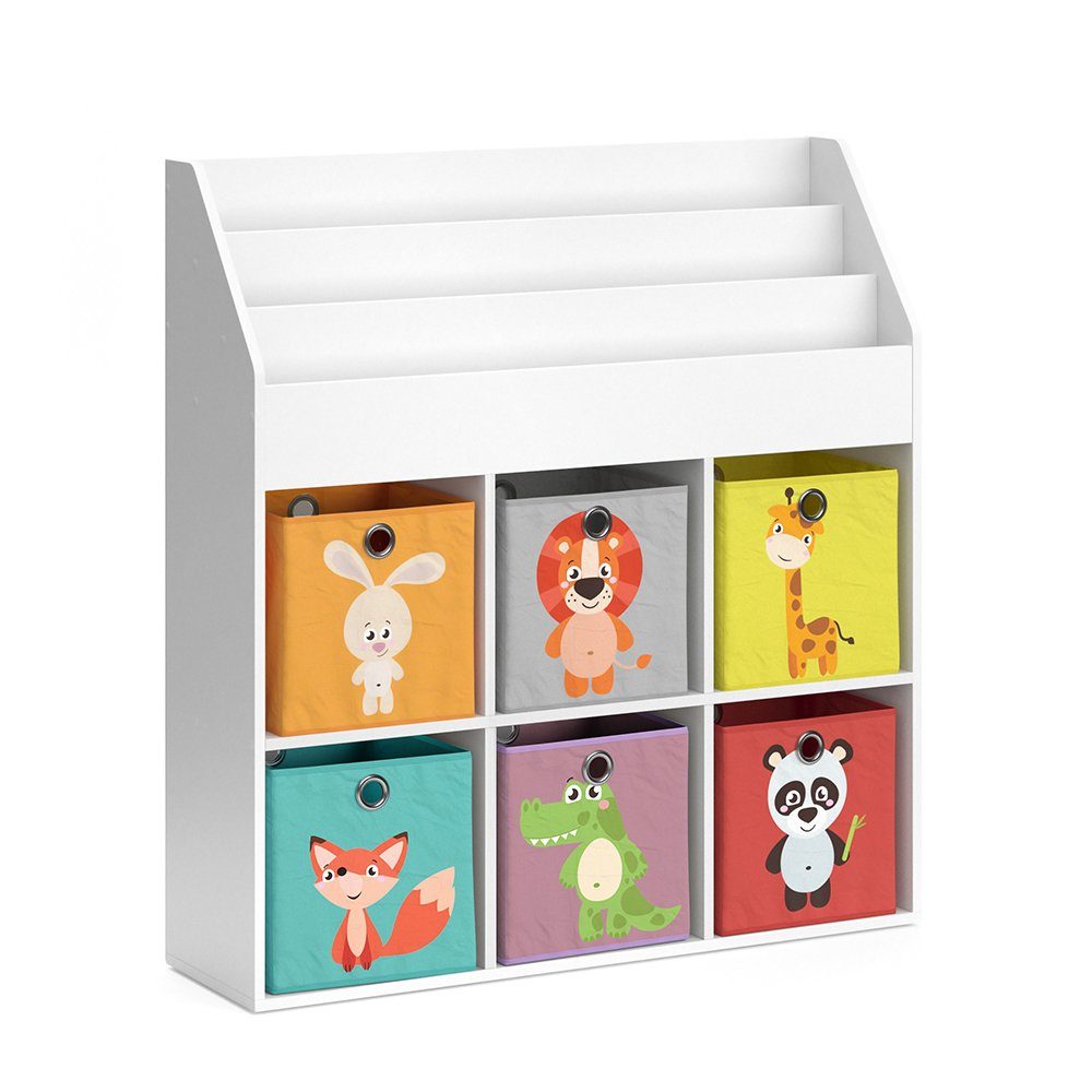 Vicco Bücherregal Kinderregal Aufbewahrungsregal LUIGI + Faltboxen