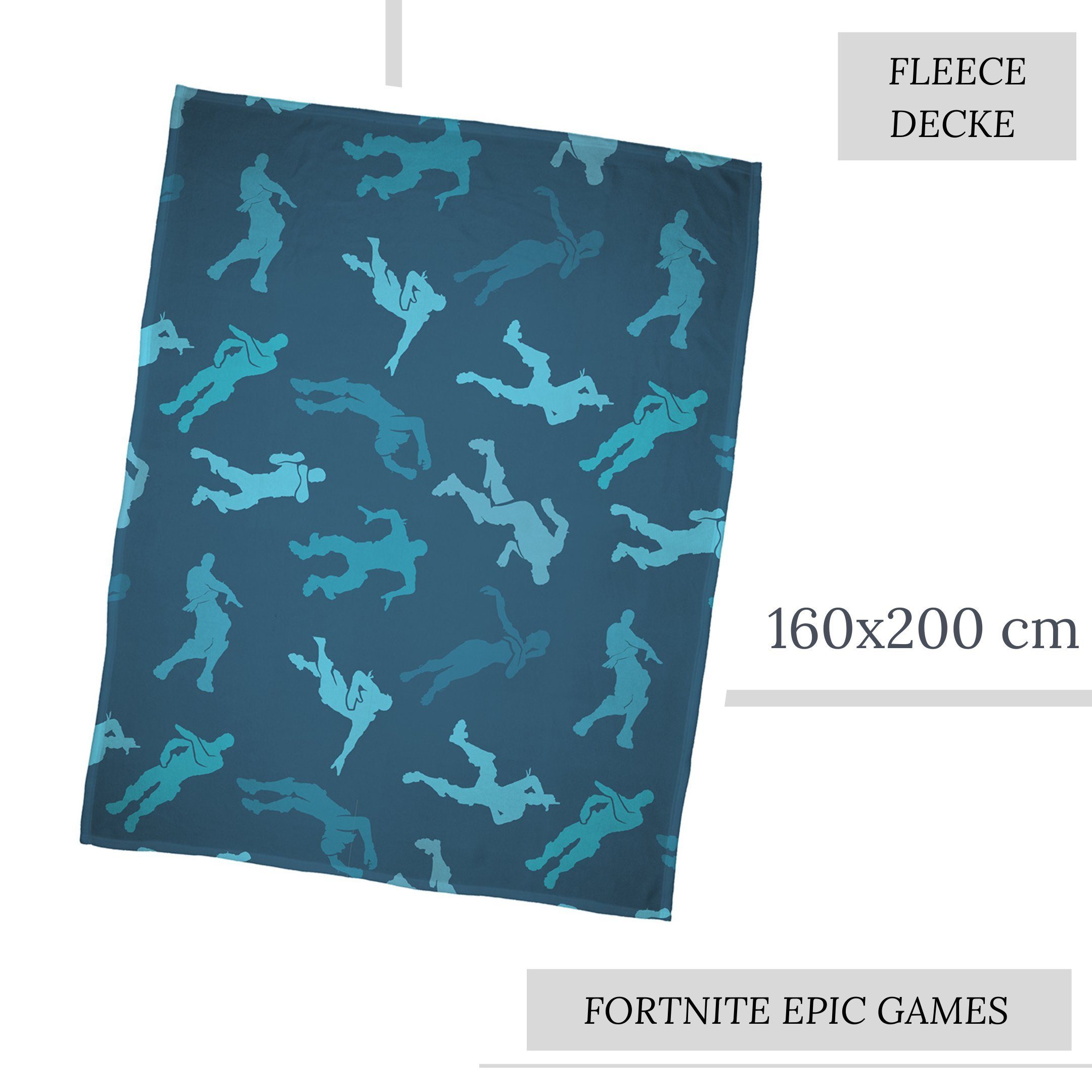 Wohndecke Fortnite Game 160x200 cm, weich und kuschelig, passend zur Bettwäsche, MTOnlinehandel, Coral Fleece-Decke Sofadecke Überwurf Plaid für Gaming Fans