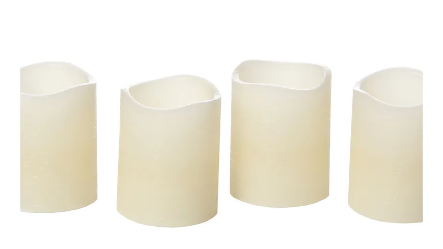 flower Power LED Kerze MICA 4er Set creme