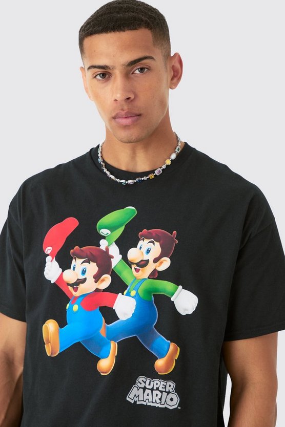 Oversize T-Shirt mit lizenziertem Super Mario Print