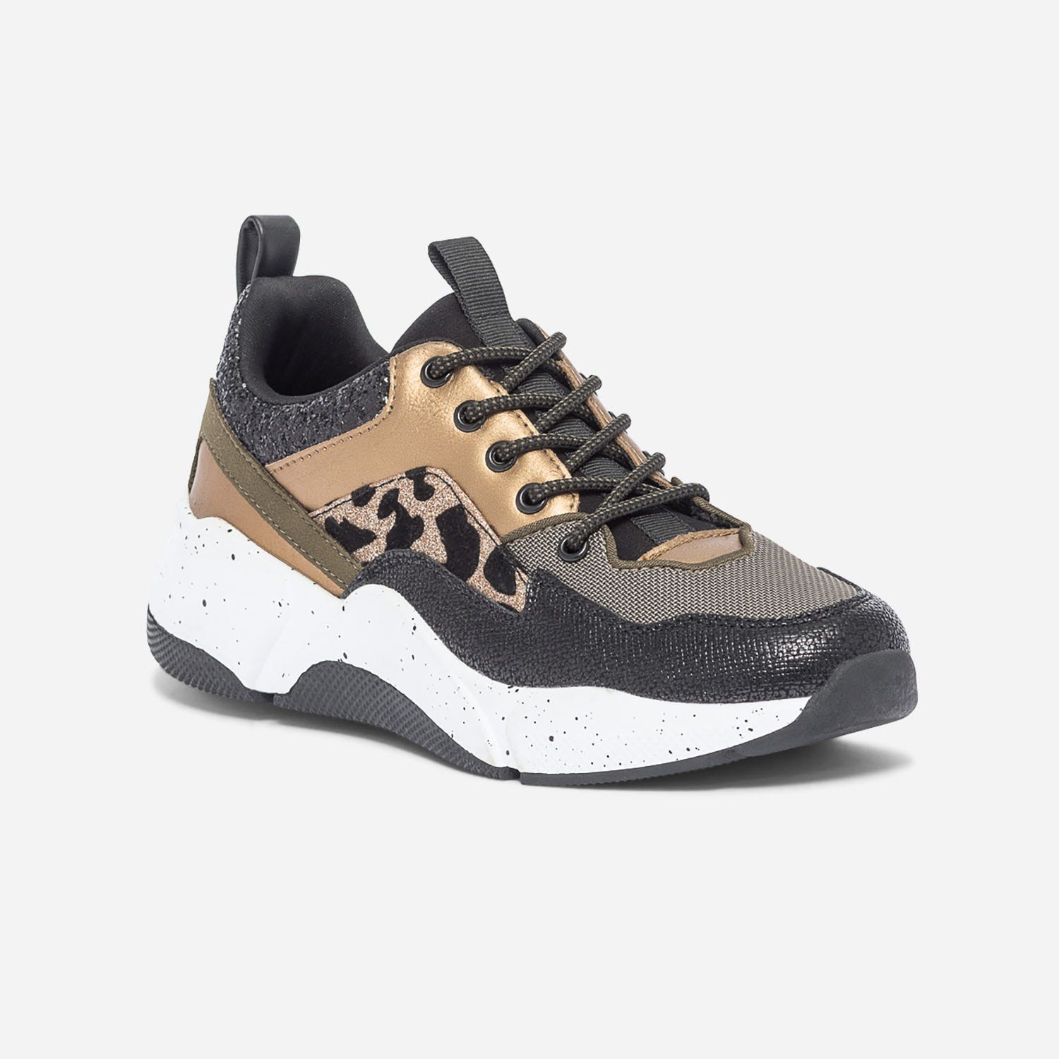 Dad shoes TEXTO kaki, or, noir