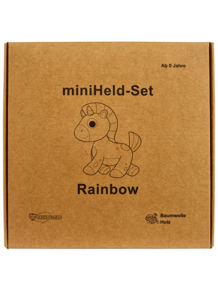 miniHeld Handgestrickter Einhorn Rainbow Set Babyrassel Holz Baumwolle 16 cm 0 Monate günstig kaufen onesize