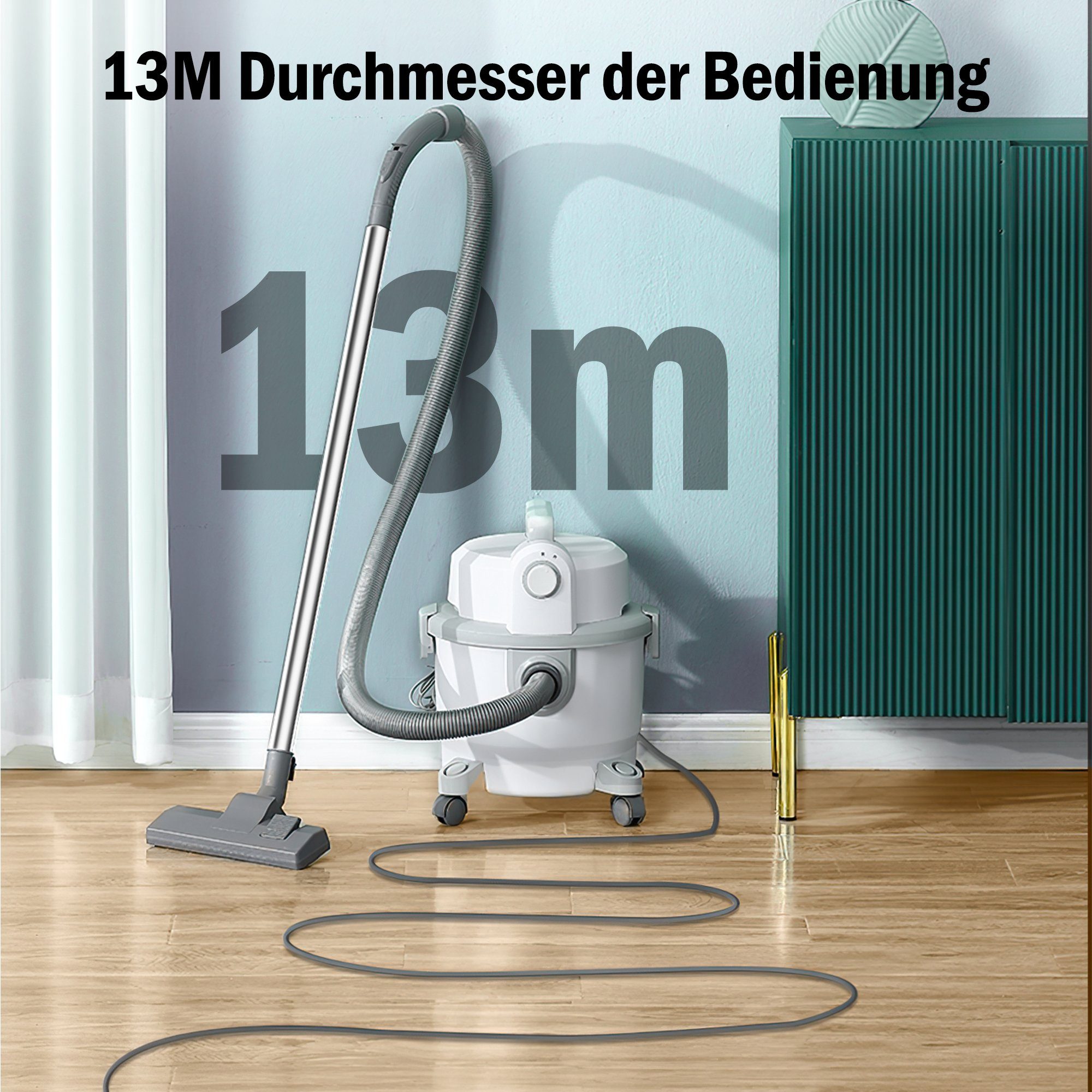 Mutoy Bodenstaubsauger Nass-Trockensauger 15 L Behälter, 3,5 kg leichter Staubsauger