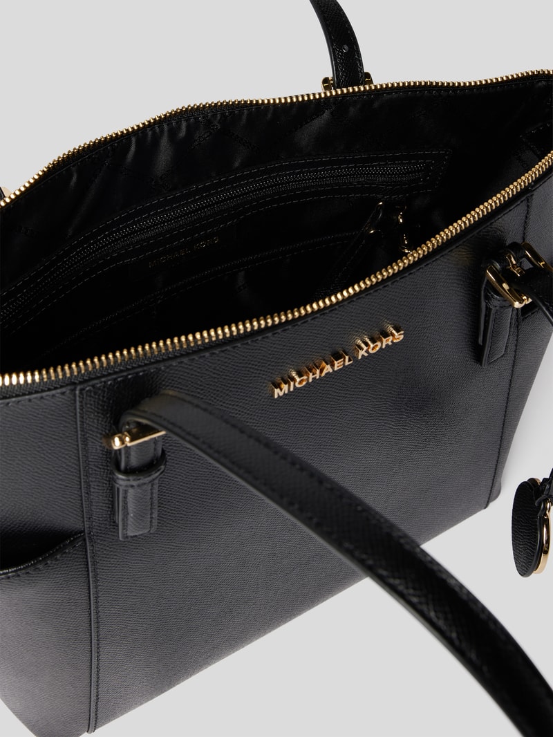 Trapezshopper aus Saffianoleder in schwarz