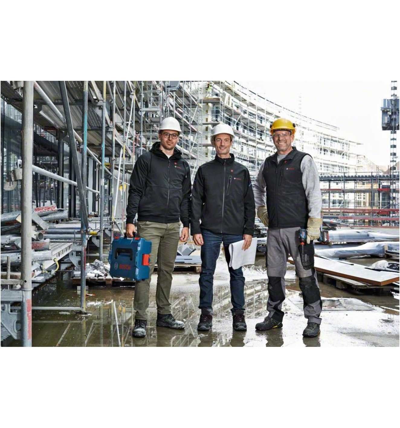 Bosch Professional Arbeitsjacke Heizjacke GHH 12+18V XA (Gr. L, 1-St., Basic Version) mit Kapuze