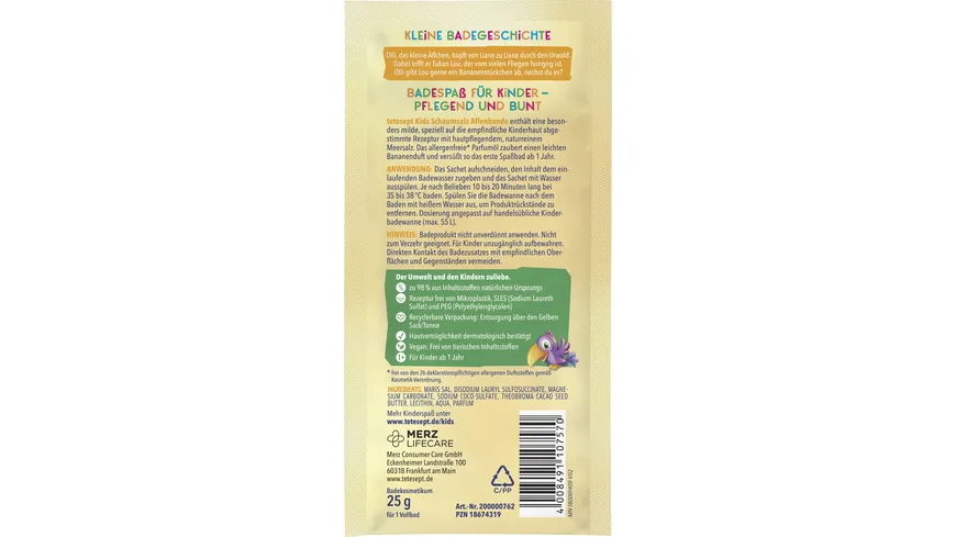 tetesept Kids Schaumbad Affenbande 25 g