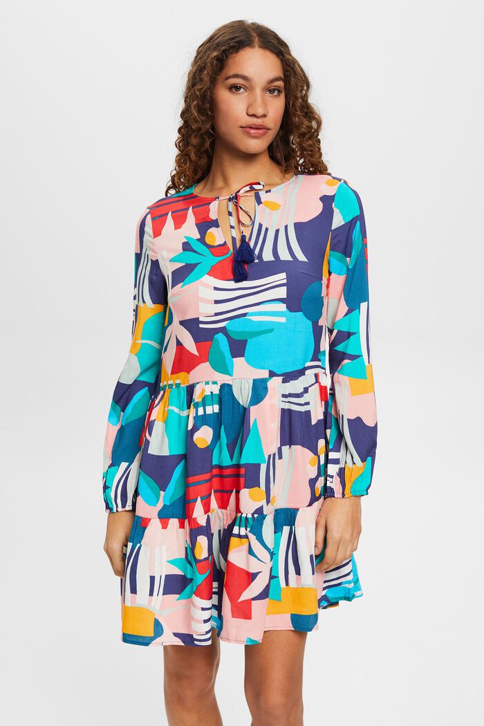 Strandkleid mit mehrfarbigem Print