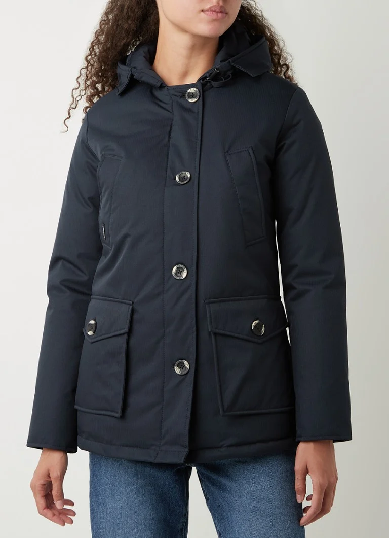 Airforce Quilted Parka with Hooded Fishbone Design
