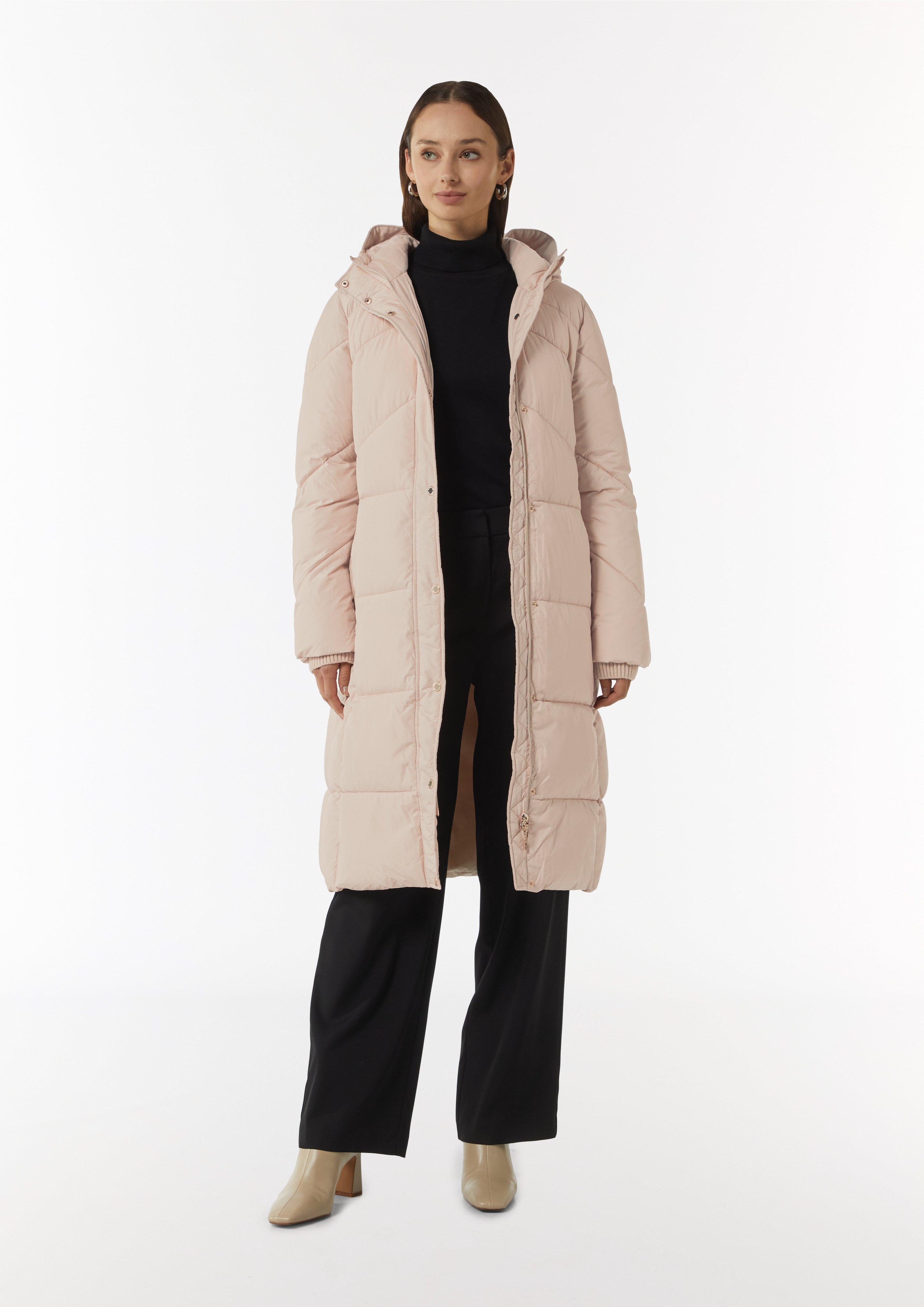 Steppmantel aus Nylon - beige