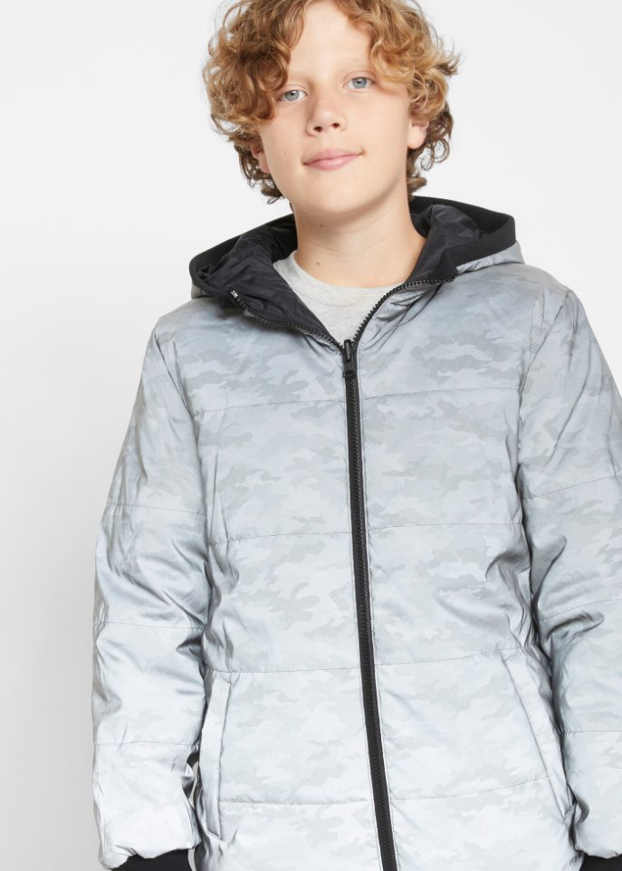 Jungen reflektierende Camouflage Wendejacke