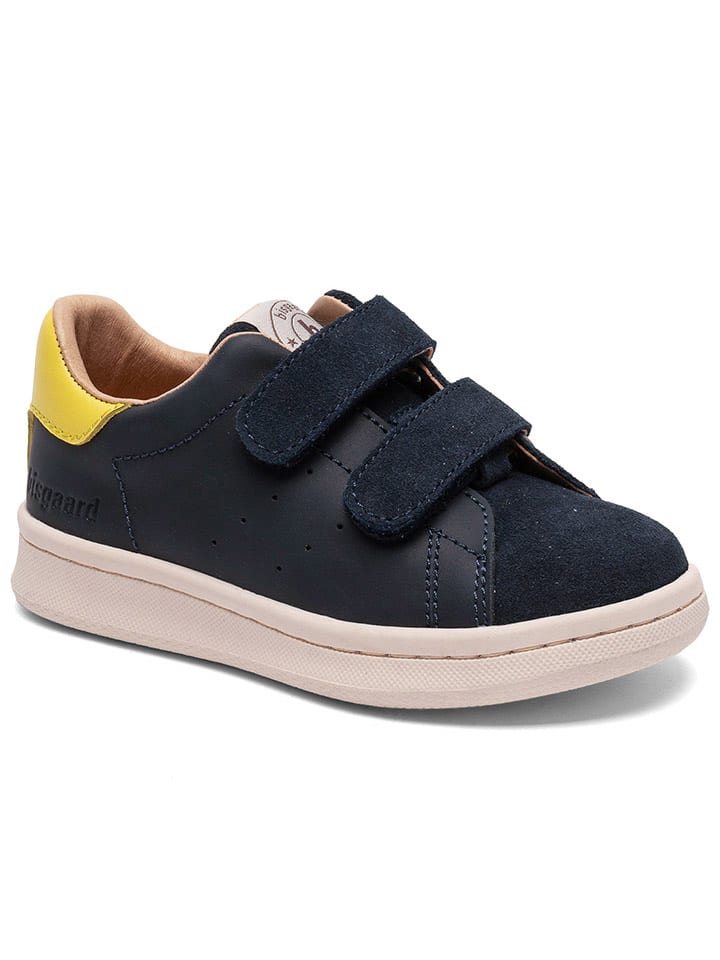bisgaard Leder-Sneakers in Dunkelblau/ Gelb günstig kaufen