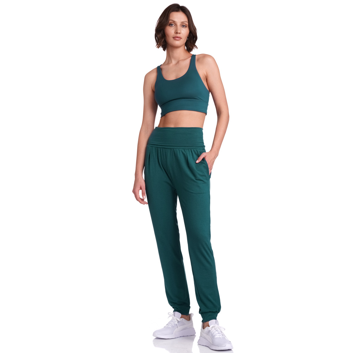Damen Yoga-Hose mit breitem Bund