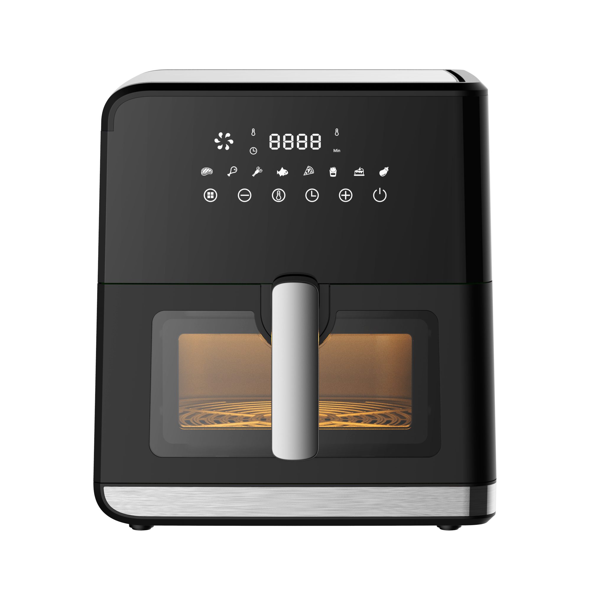 TAB Heißluftfritteuse 7,5L XXL Air fryer, Ohne Öl Heizluft Fritteuse LED Touchscreen, 1700,00 W, Einstellbare Temperaturregelung, Sichtbares Sichtfenster