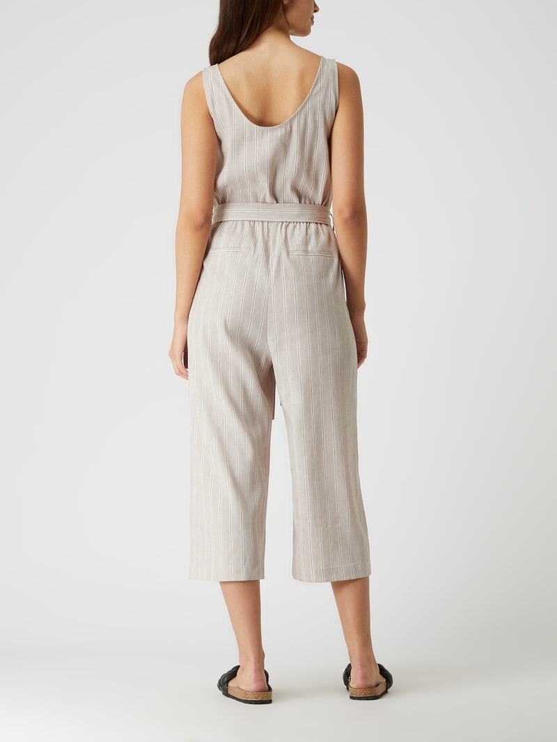 Jumpsuit in 7/8-Länge mit Leinen-Anteil in sand
