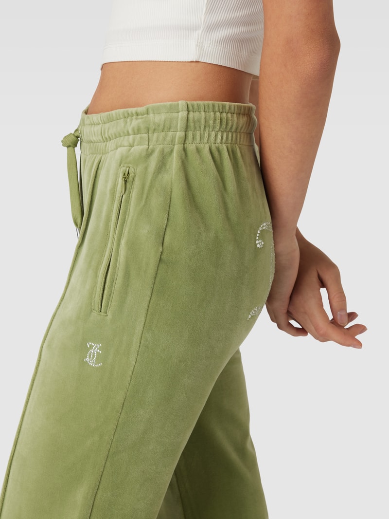Trackpants mit fixierten Bügelfalten Modell 'TINA' in hellgrün