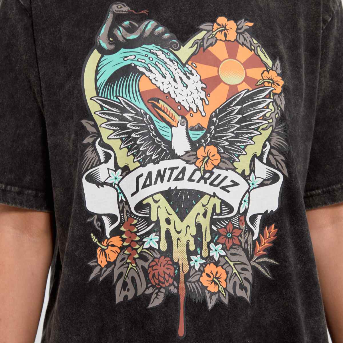 Santa Cruz – Svart blommig paradis-t-shirt