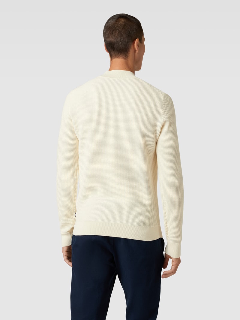 Strickpullover mit Stehkragen Modell 'Opale' in offwhite