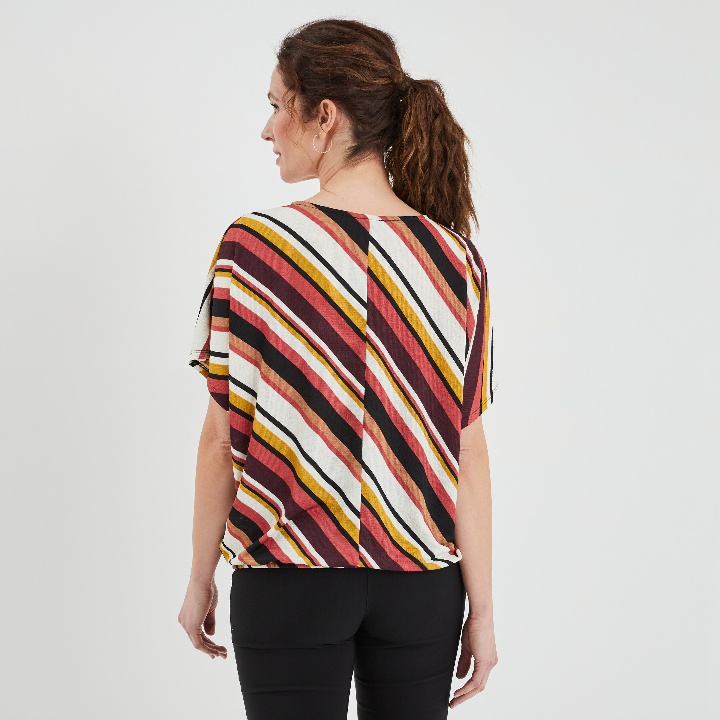 T-shirt col en V bijou Mosquitos multicolore femme | La Halle