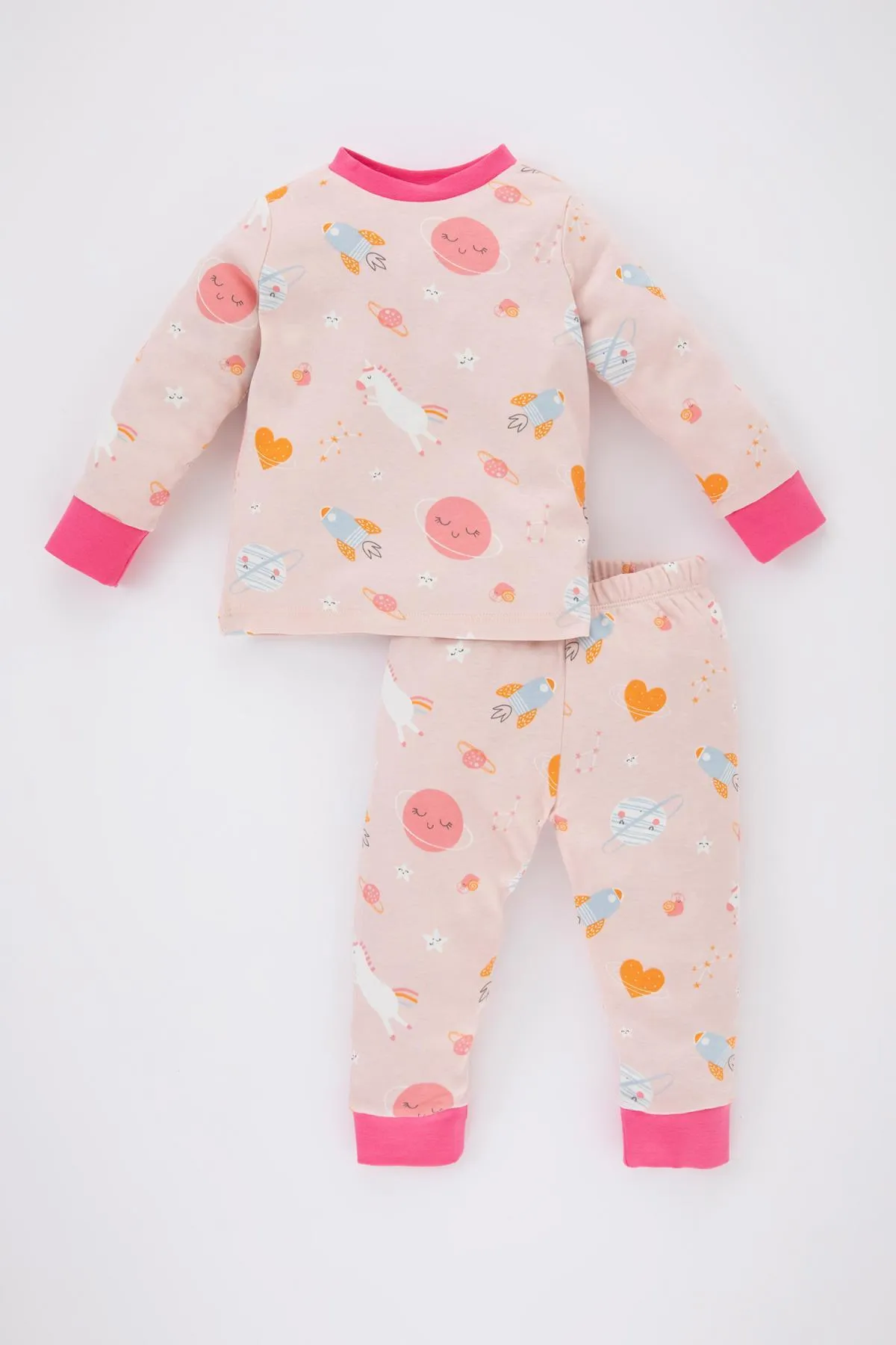 DeFacto  Gemustertes Langarm-Pyjama-Set für Baby-Mädchen B2160a523wn