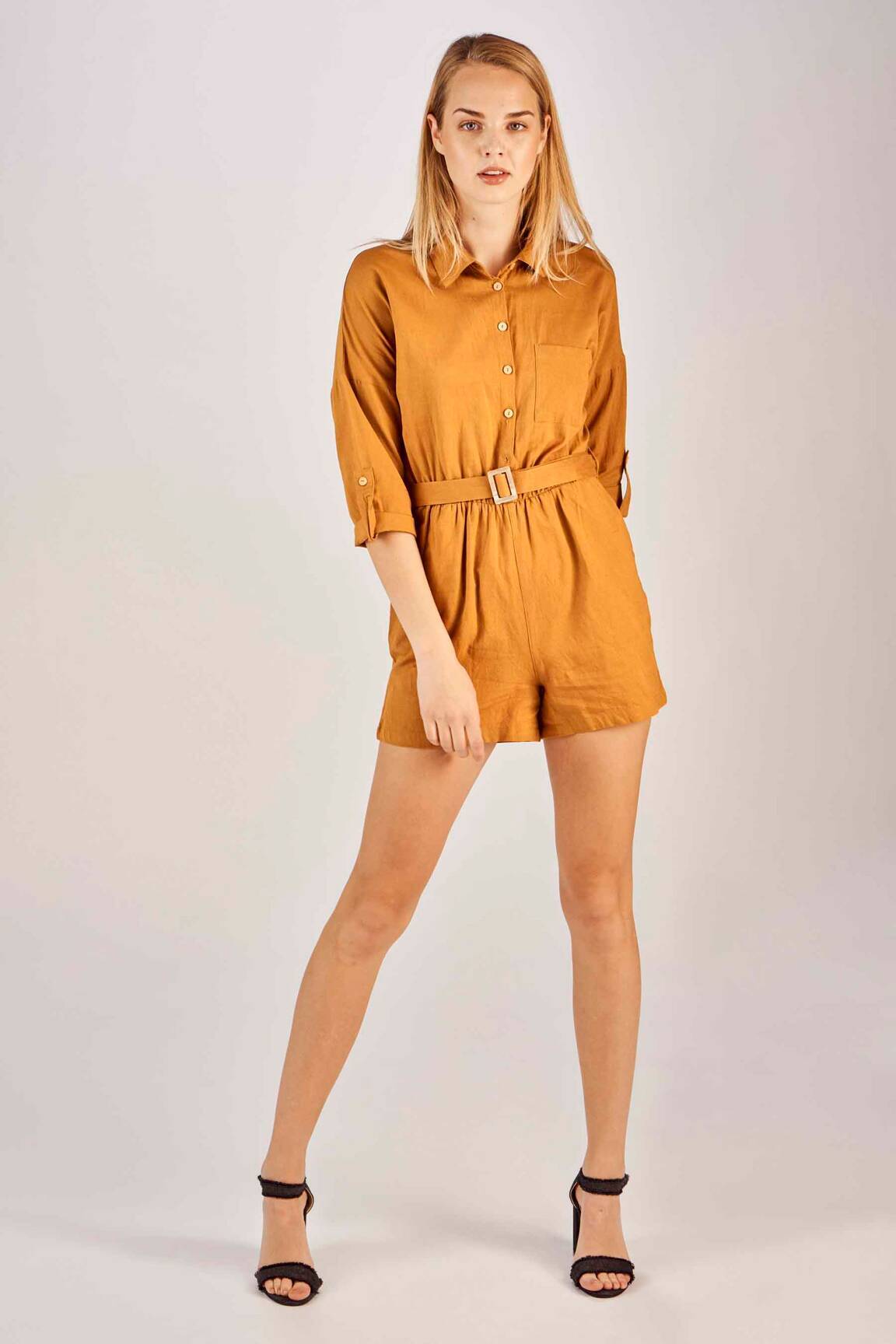 Only Combi Shorts Femme couleur marron