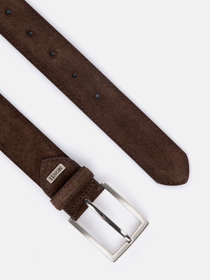 Monti Ledergürtel MONTREAL in dark brown uni günstig kaufen