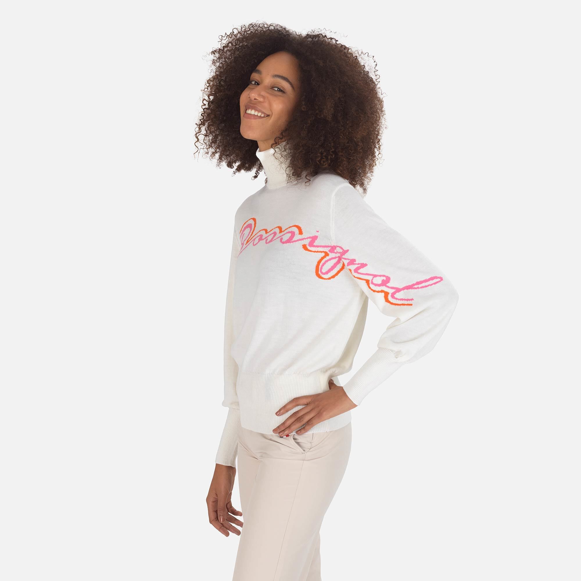 Pull en maille à col roulé Signature Femme