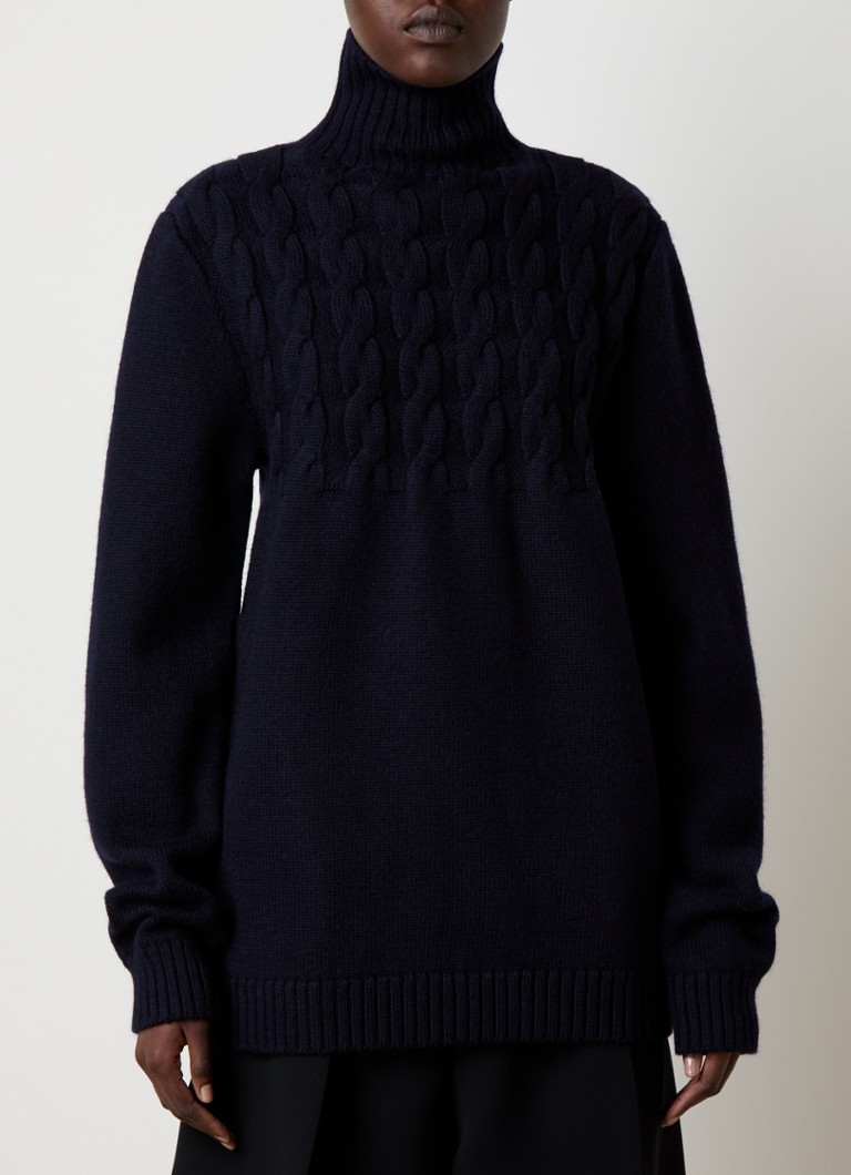 Sweter z wełny merynosów o splocie kablowym Maison Margiela