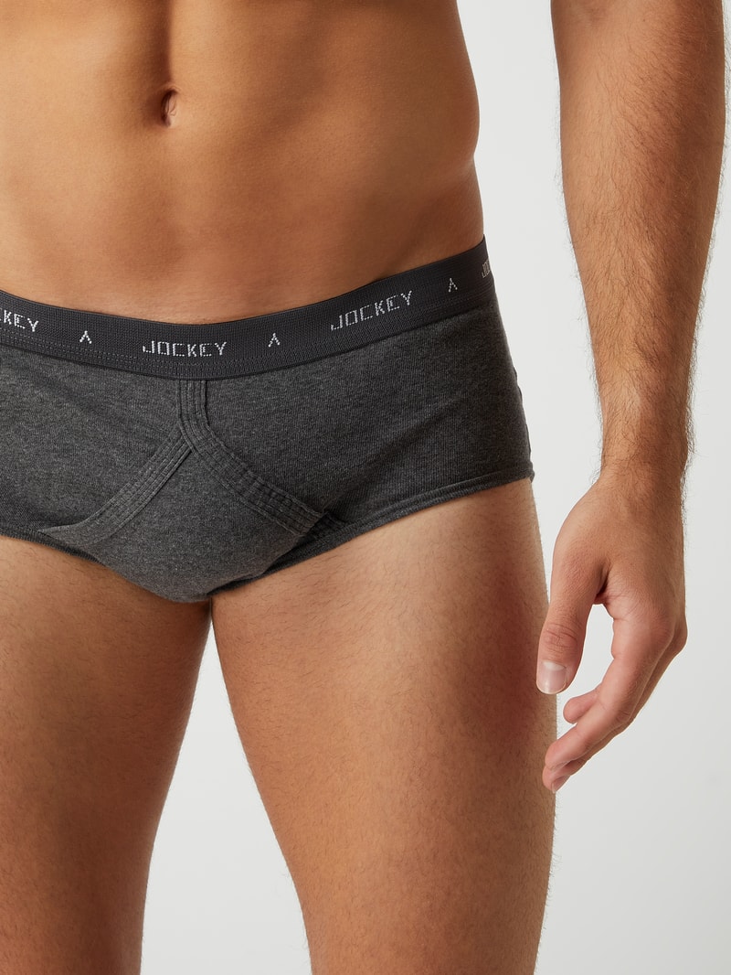 Slip im 3er-Pack in mittelgrau meliert