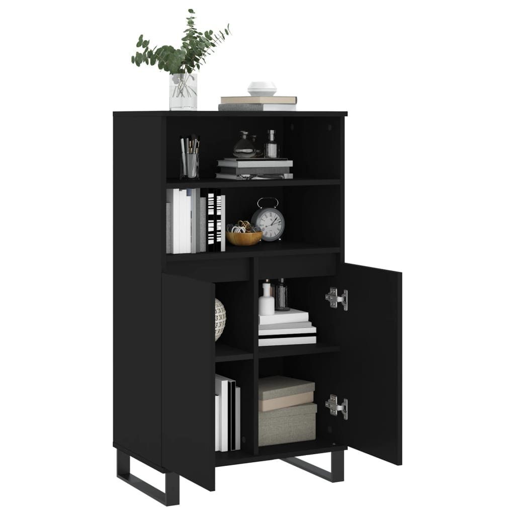 vidaXL Sideboard Highboard Schwarz 60x36x110 cm Holzwerkstoff (1 St)