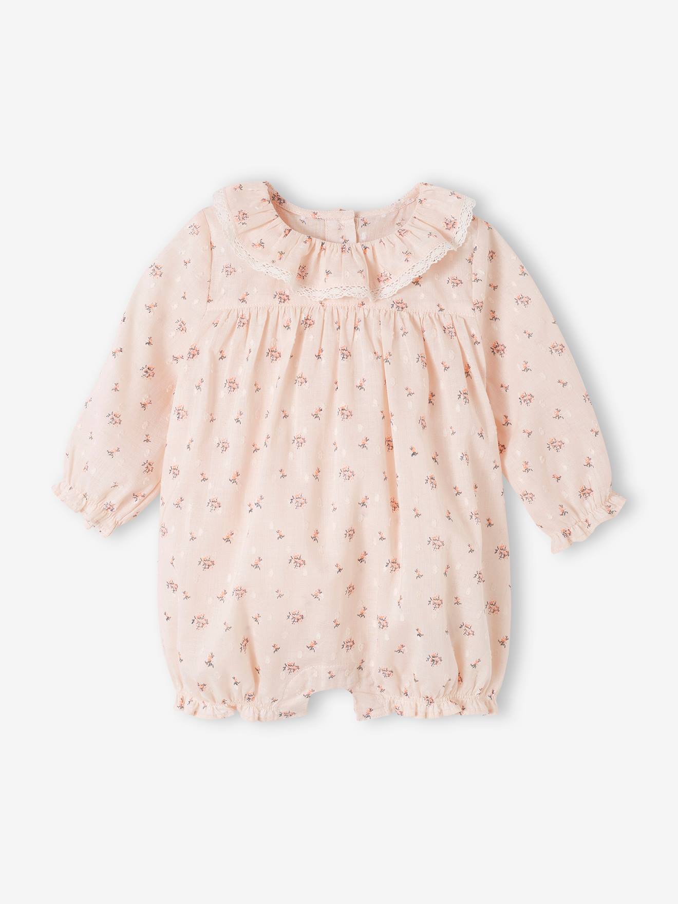 Vertbaudet Langärmeliger Mädchen Baby Overall - hellrosa