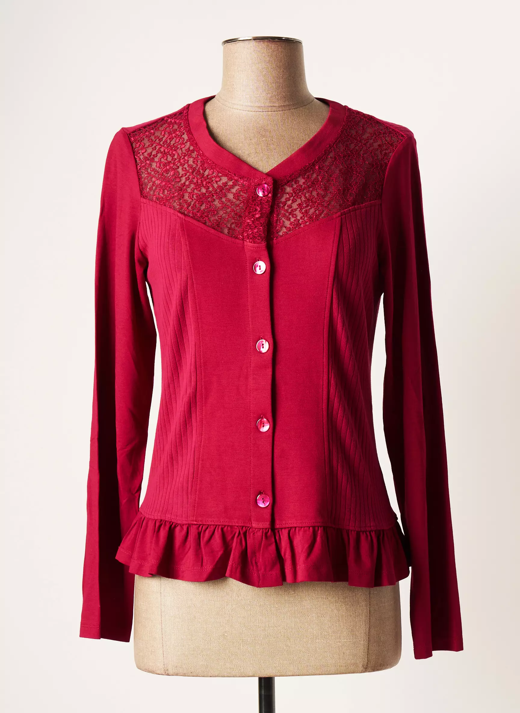 Maloka Cardigans Femme couleur rouge