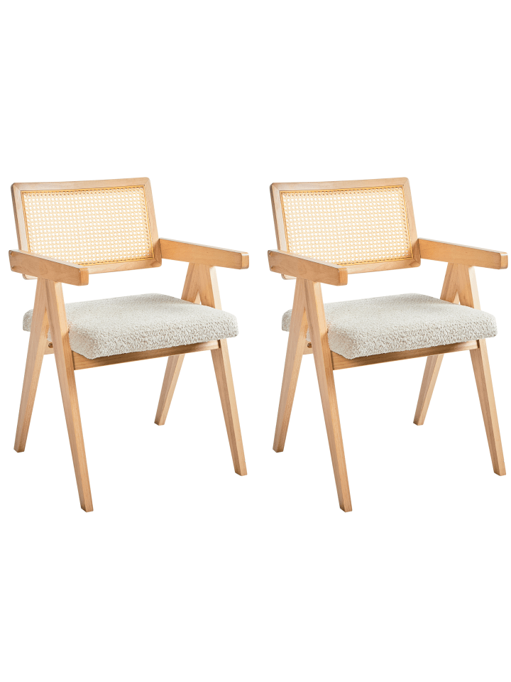 Beliani 2er-Set Esszimmerstuhl AVA in Braun/Beige günstig kaufen onesize