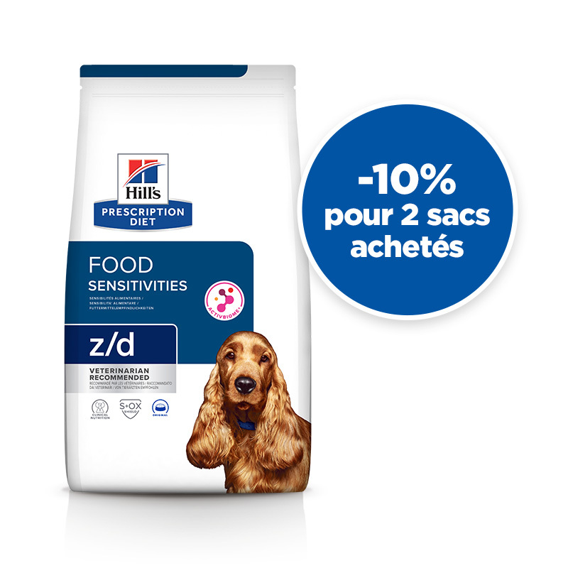 Hill's Hypoallergenes Hundefutter Hill's Prescription Diet Food Sensitivities z/d 2x10 kg