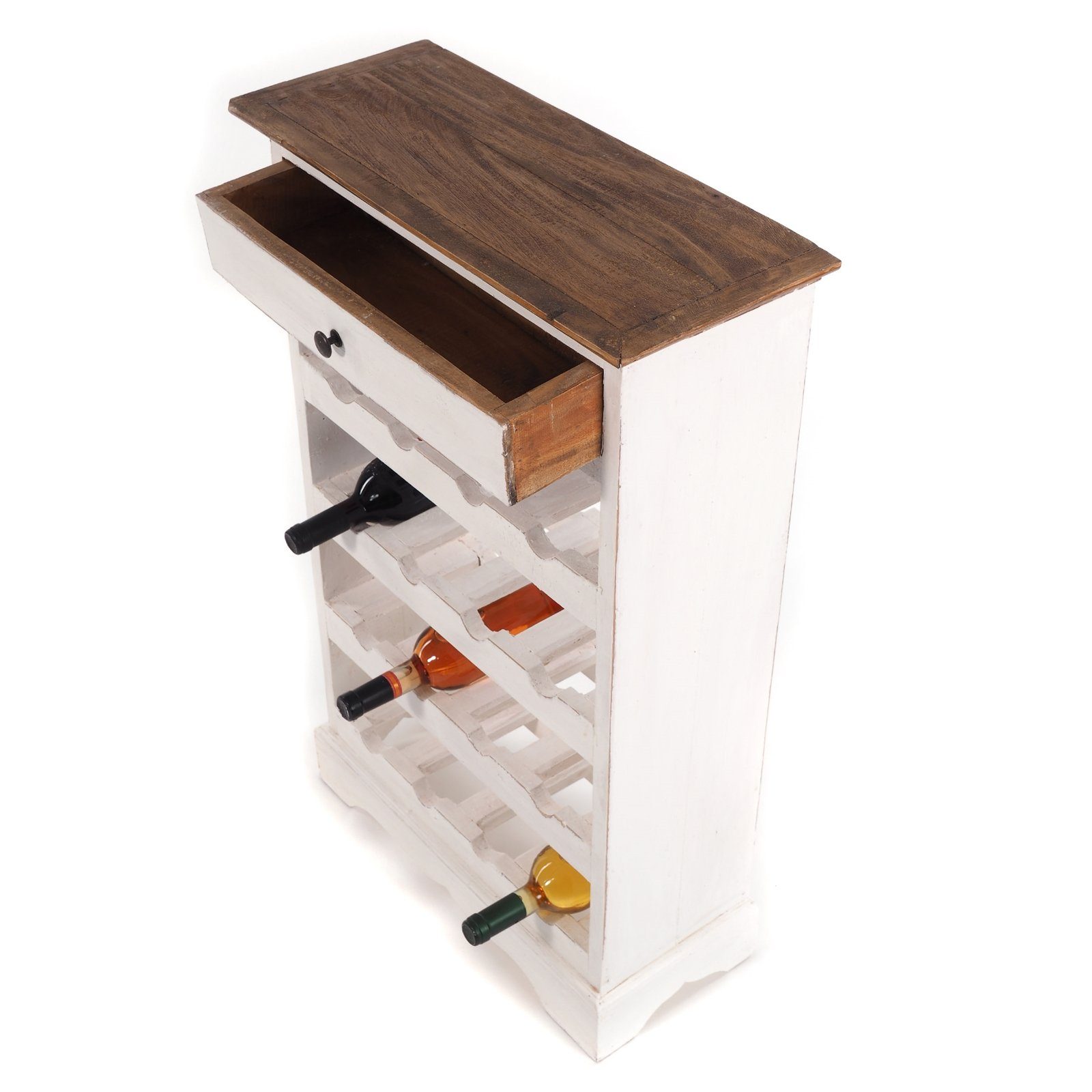 DESIGN DELIGHTS Weinregal WEINREGAL CORTEZ, 85x55cm(HxB) Flaschenregal aus Holz mit Schublade