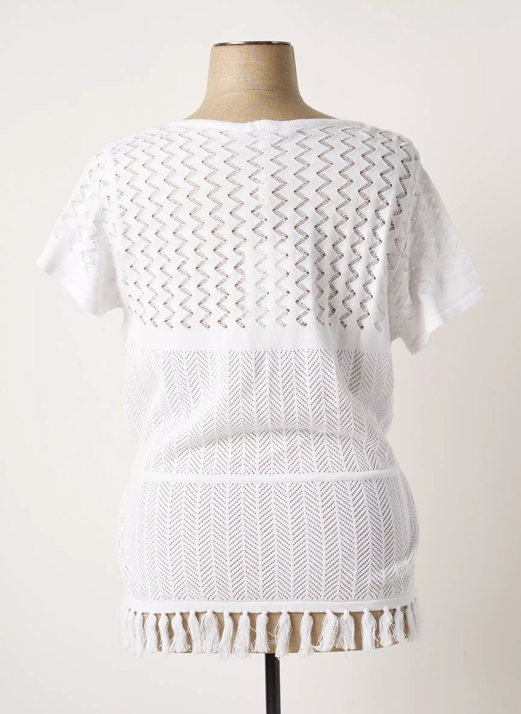 Agathe   Louise Gilets Manches Courtes Femme couleur blanc