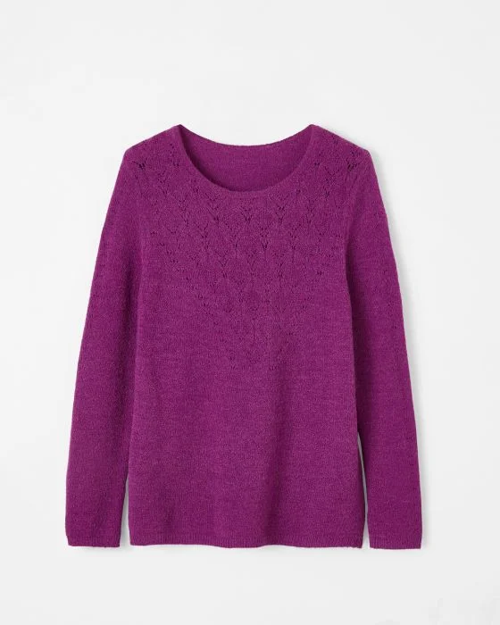 Pull maille ajourée mélange alpaga