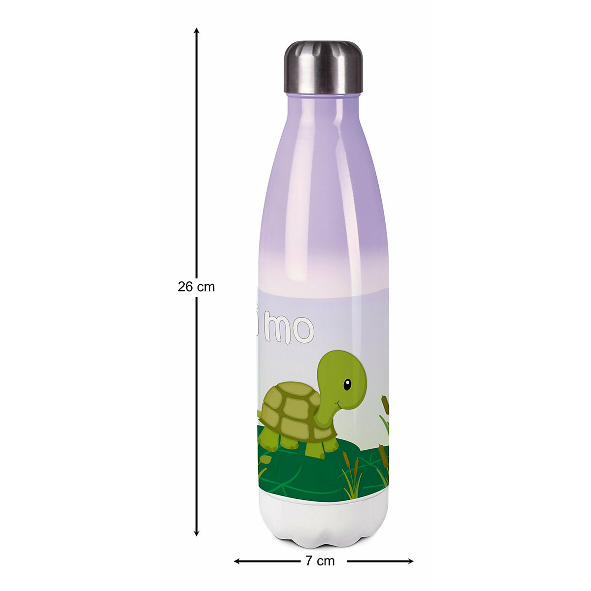 Edelstahl Kinder Thermoflasche / Trinkflasche bunt Schildkröte Spülmaschinenfest, Auslaufsicher, Bruchfest, Doppelwandig, Für Heißgetränke geeignet, Mit Deckel, Isoliert